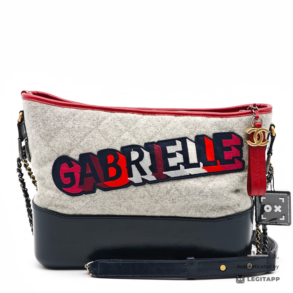 CHANEL Gabriellel Wool Leather Shoulder Bag【ImportFeeFREE】