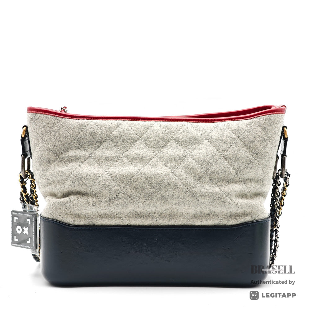CHANEL Gabriellel Wool Leather Shoulder Bag【ImportFeeFREE】