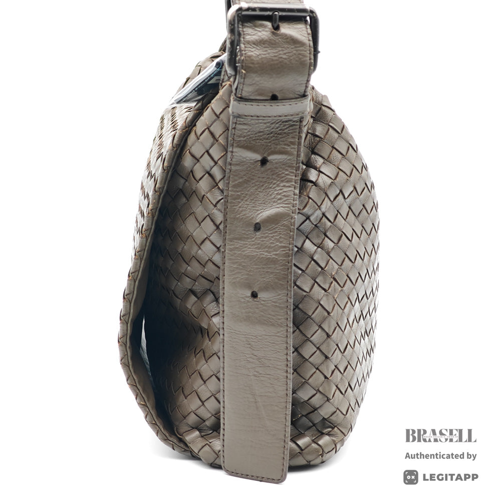 Bottega Veneta crossbody shoulder bag intrecciato leather brown【ImportFeeFREE】