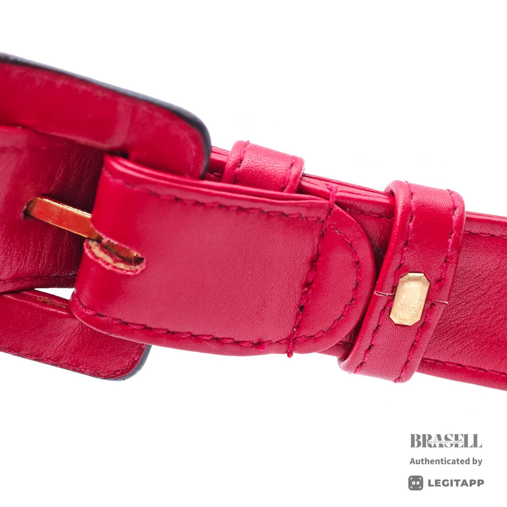 CHANEL Matelasse Quilted Lambskin Leather Red Waist Bag 【ImportFeeFREE】