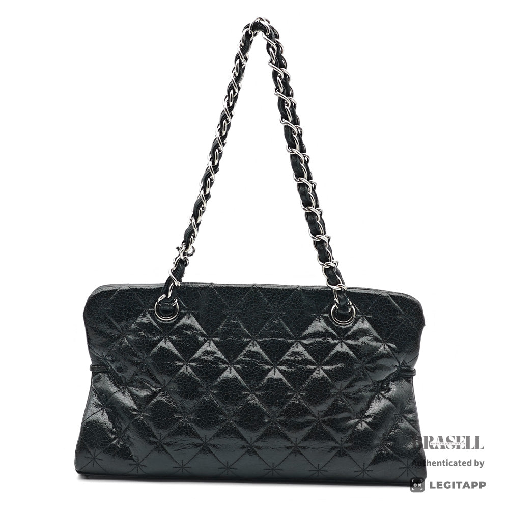 CHANEL 2.55 Matelasse Patent Leather Chain Shoulder Bag Black 【ImportFeeFREE】