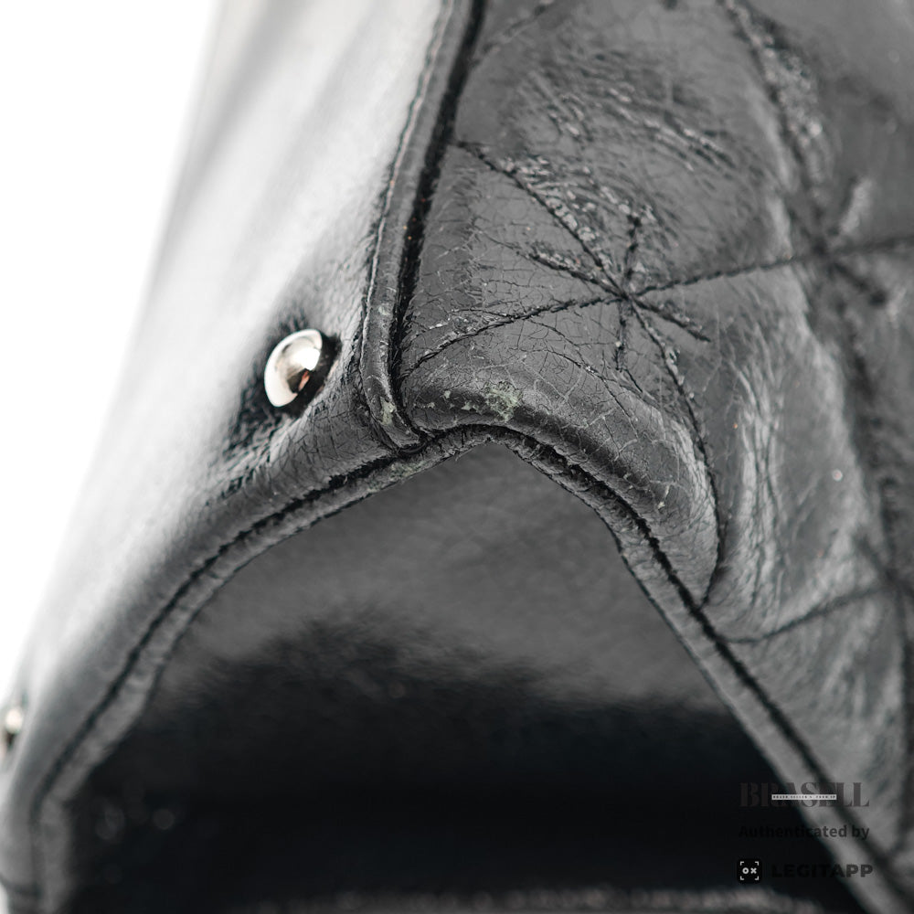 CHANEL 2.55 Matelasse Patent Leather Chain Shoulder Bag Black 【ImportFeeFREE】