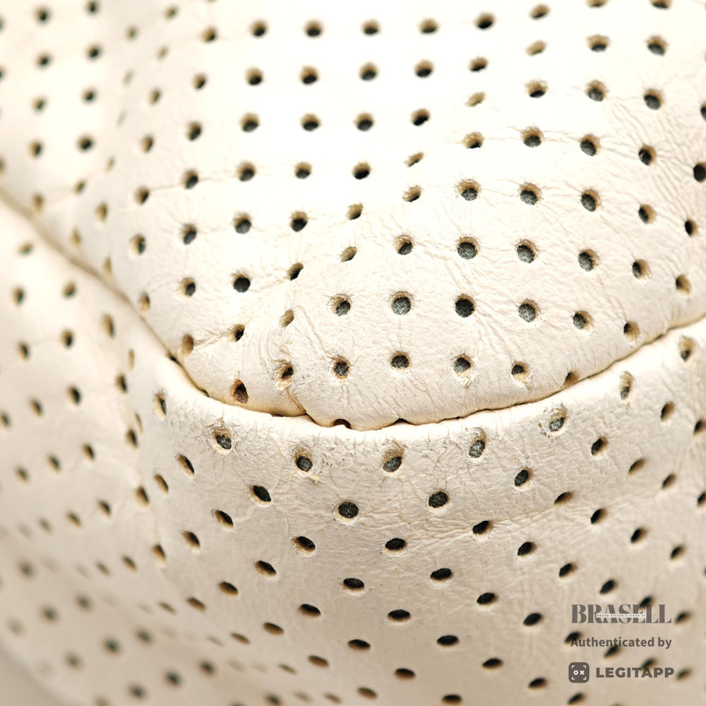 Chanel Perforated Leather ChainShoulder Bag White Women's 【ImportFeeFREE】