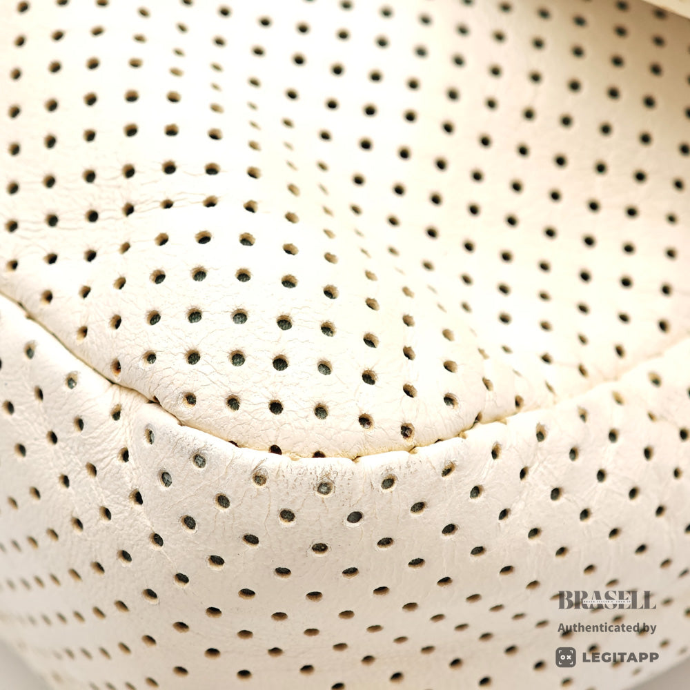 Chanel Perforated Leather ChainShoulder Bag White Women's 【ImportFeeFREE】