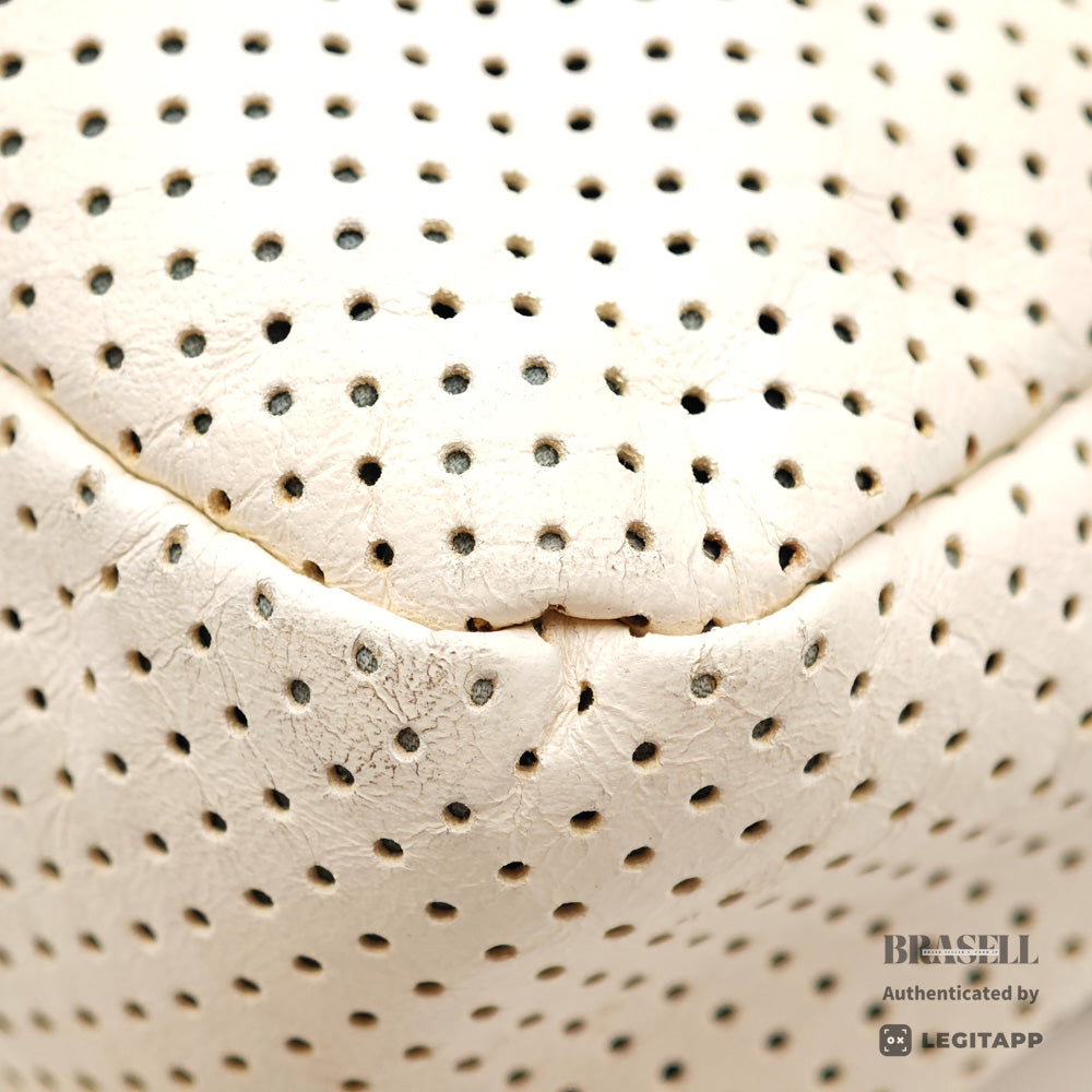 Chanel Perforated Leather ChainShoulder Bag White Women's 【ImportFeeFREE】