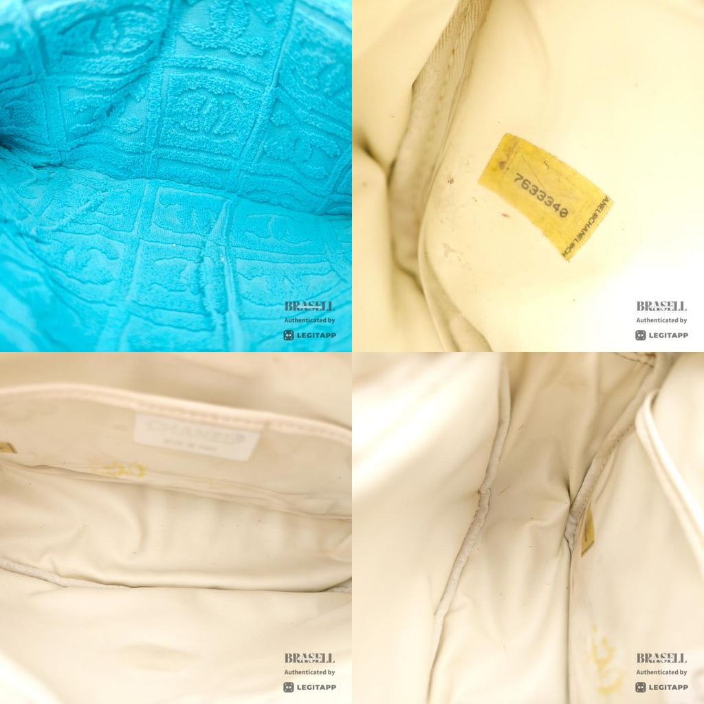 CHANEL Terry Cloth CC Logo Plastic Chain Shoulder Bag 【ImportFeeFREE】