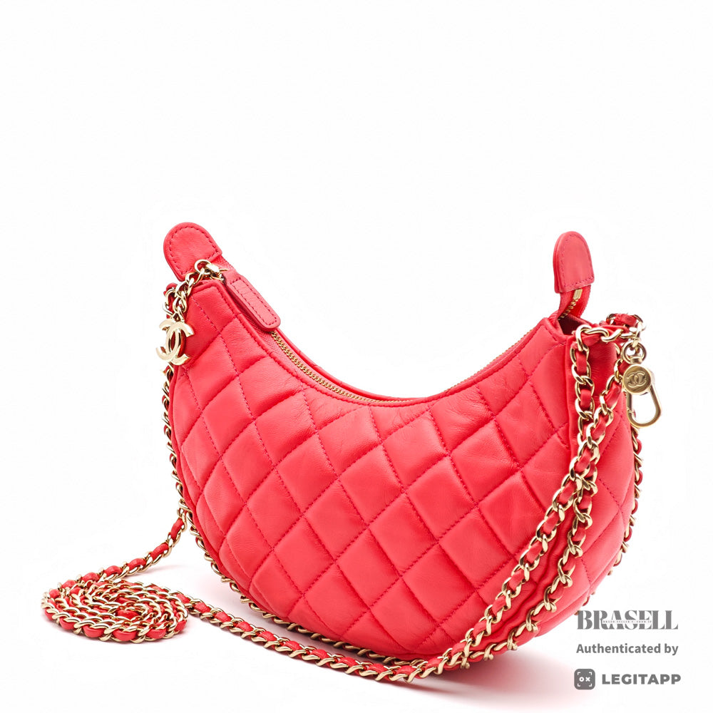 CHANEL Matelasse Pink Lambskin Chain Shoulder Bag【ImportFeeFREE】