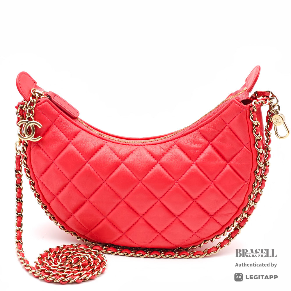 CHANEL Matelasse Pink Lambskin Chain Shoulder Bag【ImportFeeFREE】