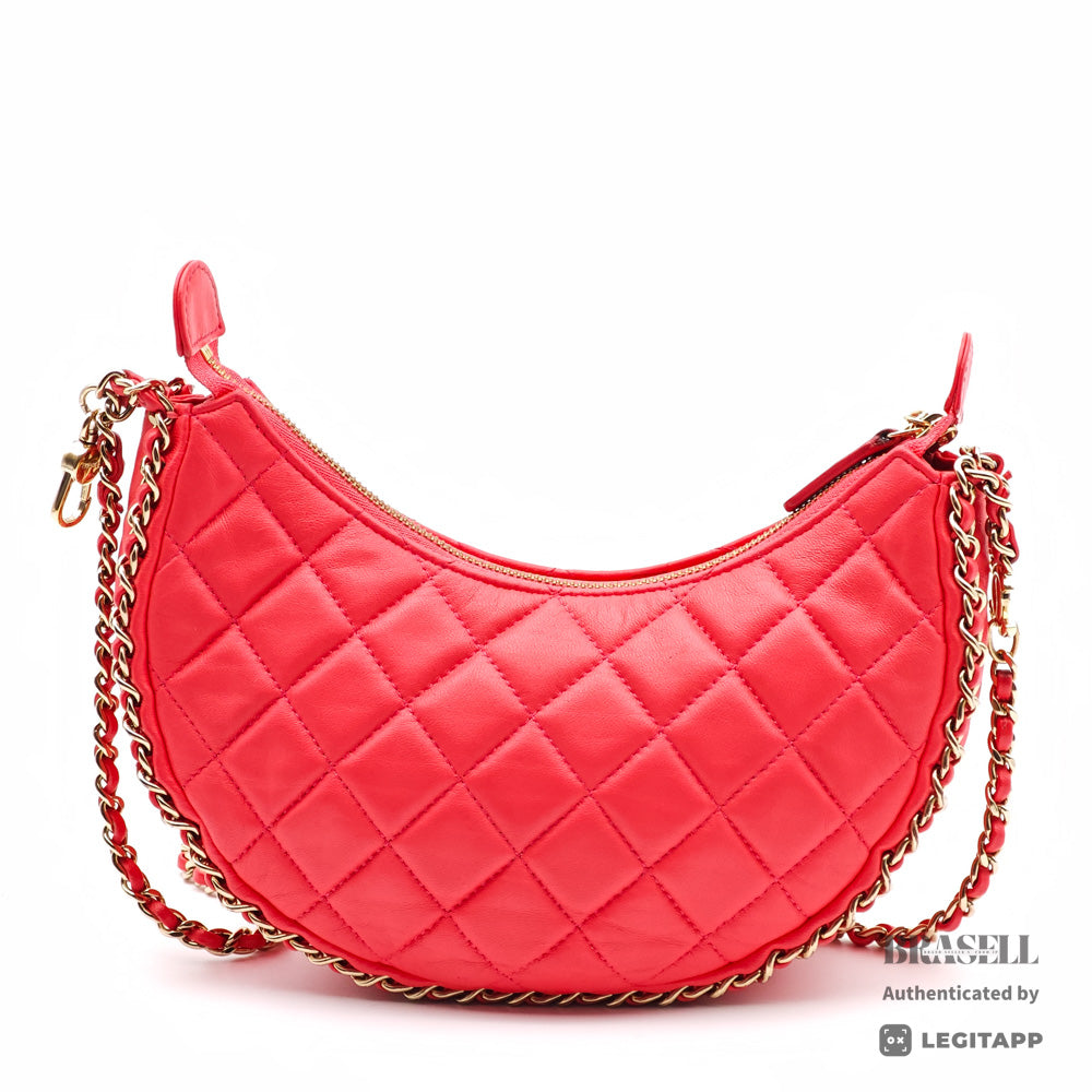 CHANEL Matelasse Pink Lambskin Chain Shoulder Bag【ImportFeeFREE】