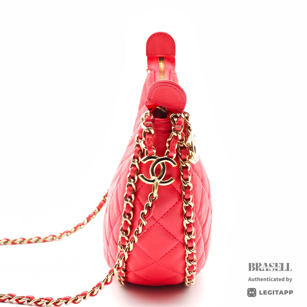 CHANEL Matelasse Pink Lambskin Chain Shoulder Bag【ImportFeeFREE】
