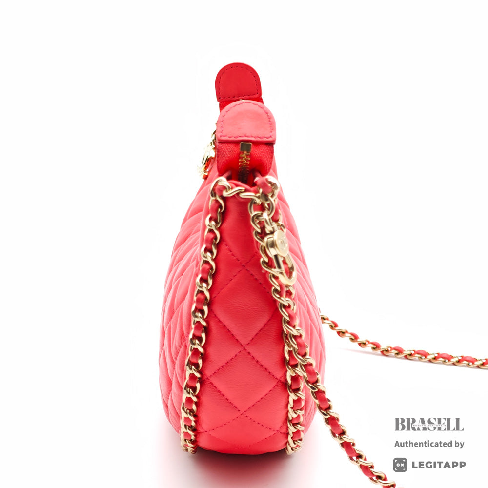 CHANEL Matelasse Pink Lambskin Chain Shoulder Bag【ImportFeeFREE】