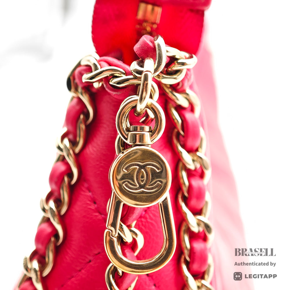 CHANEL Matelasse Pink Lambskin Chain Shoulder Bag【ImportFeeFREE】