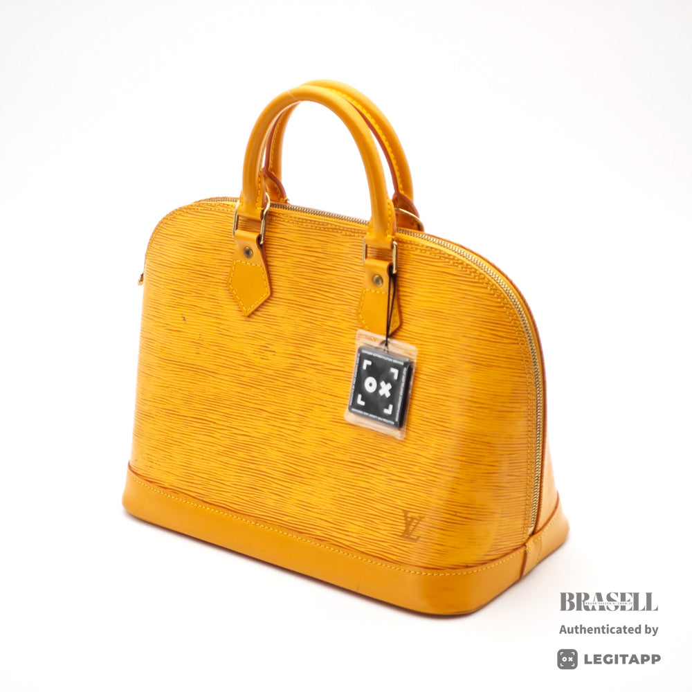 LOUIS VUITTON Alma Epi Leather Yellow Hand Bag M52149 【ImportFeeFREE】