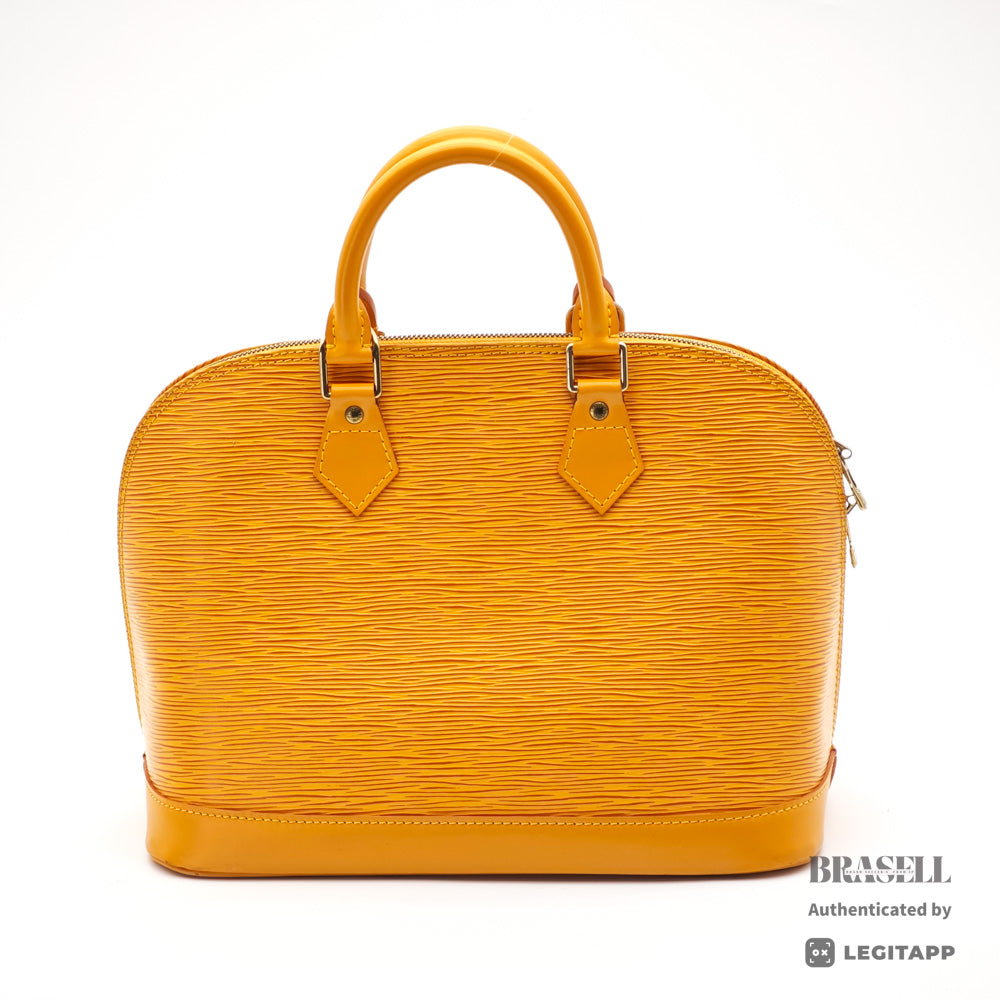 LOUIS VUITTON Alma Epi Leather Yellow Hand Bag M52149 【ImportFeeFREE】
