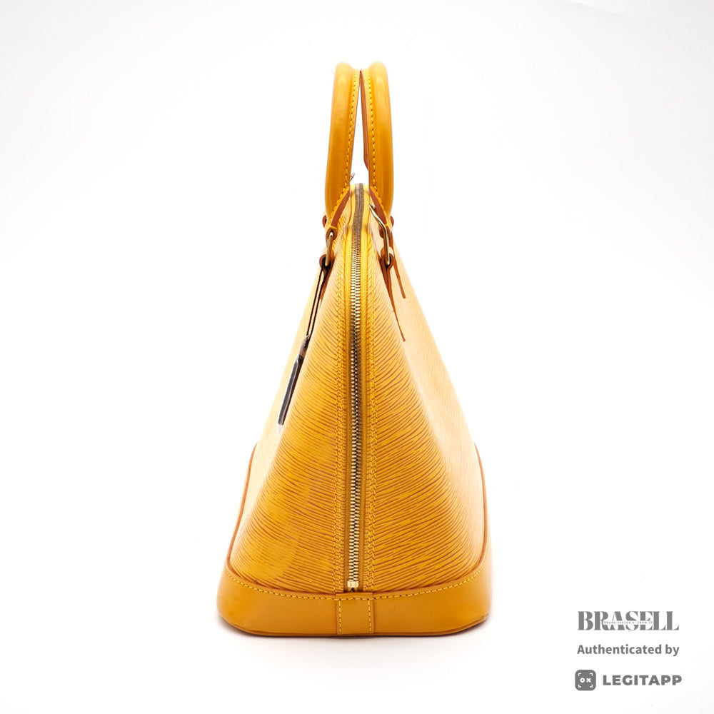 LOUIS VUITTON Alma Epi Leather Yellow Hand Bag M52149 【ImportFeeFREE】