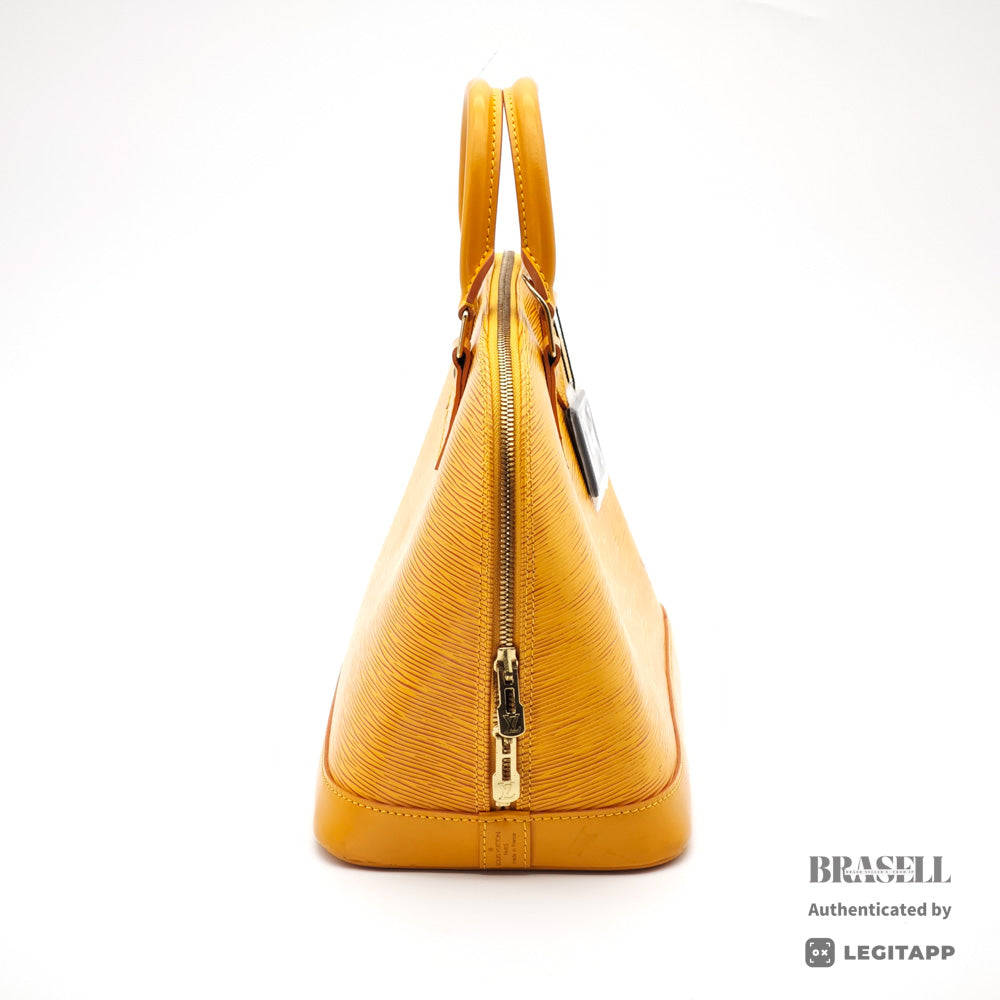 LOUIS VUITTON Alma Epi Leather Yellow Hand Bag M52149 【ImportFeeFREE】