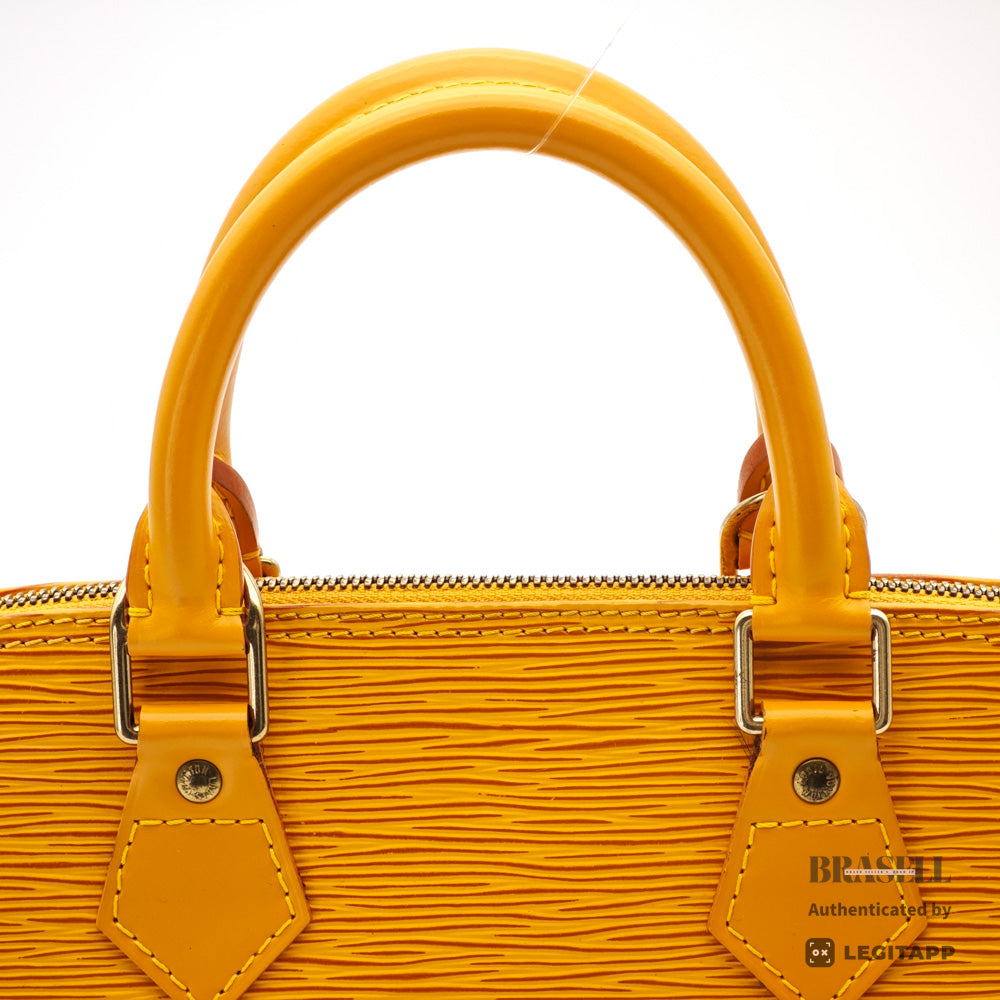 LOUIS VUITTON Alma Epi Leather Yellow Hand Bag M52149 【ImportFeeFREE】