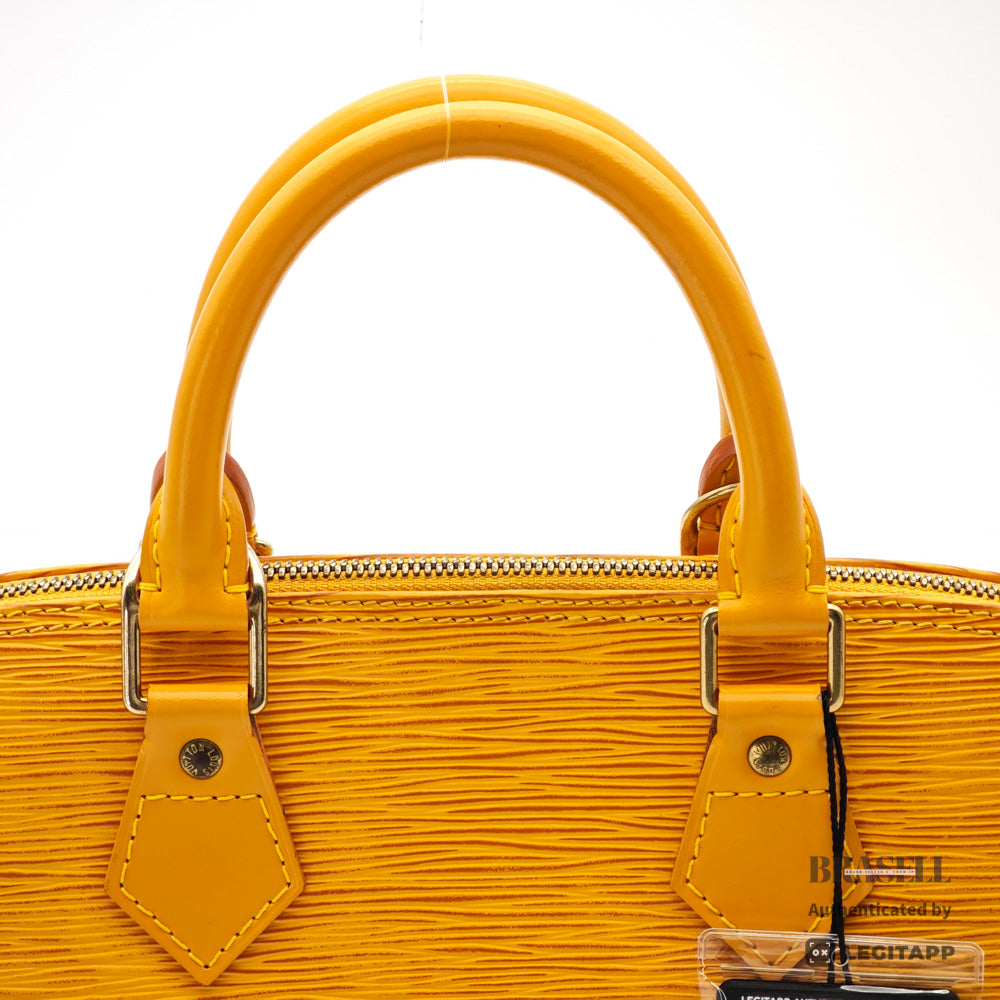 LOUIS VUITTON Alma Epi Leather Yellow Hand Bag M52149 【ImportFeeFREE】