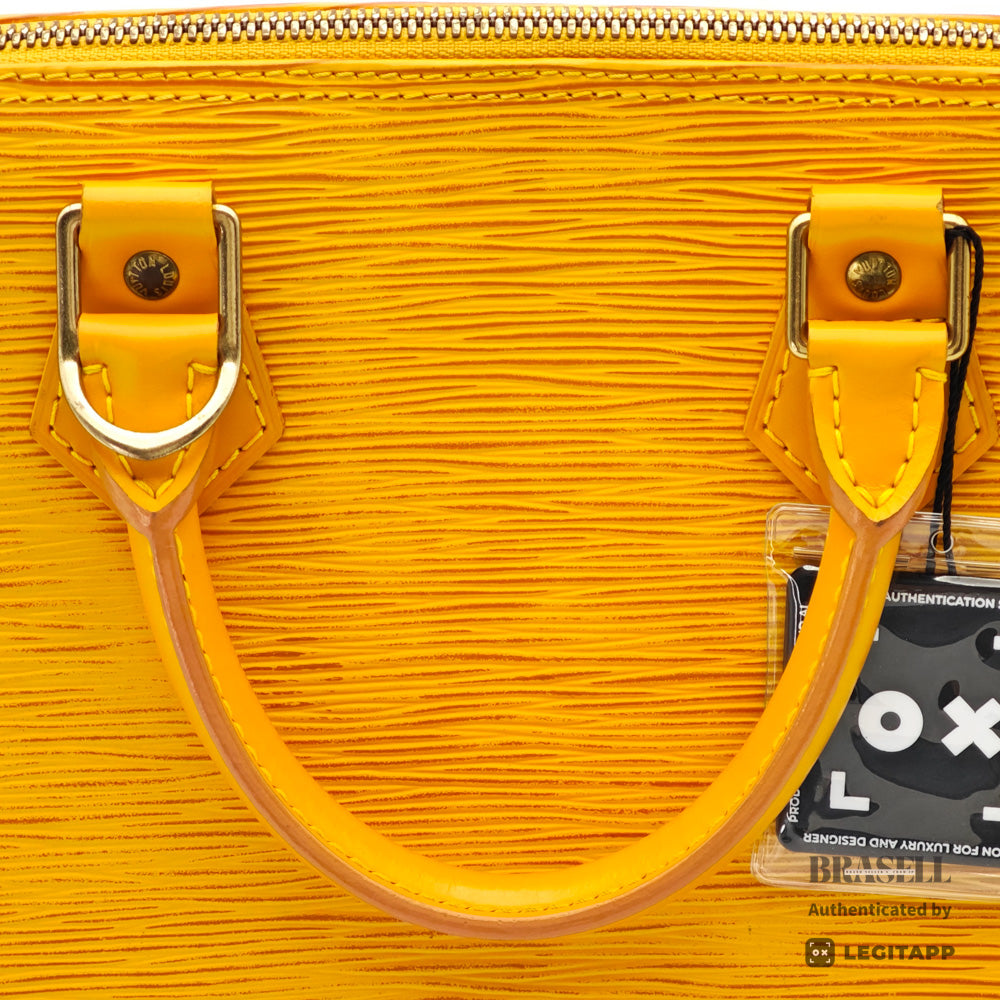 LOUIS VUITTON Alma Epi Leather Yellow Hand Bag M52149 【ImportFeeFREE】