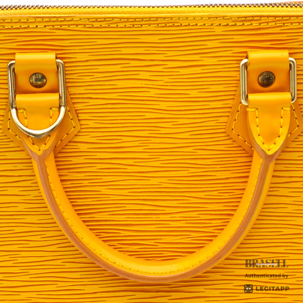 LOUIS VUITTON Alma Epi Leather Yellow Hand Bag M52149 【ImportFeeFREE】