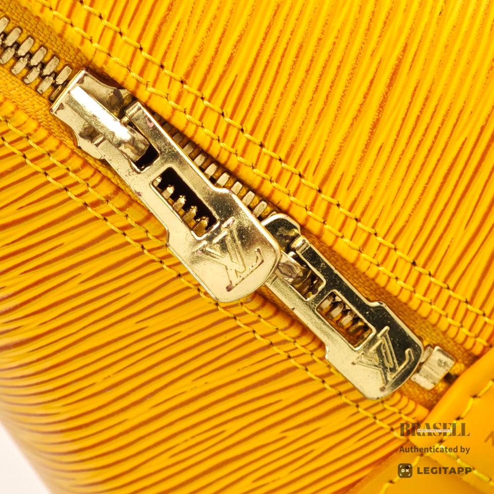 LOUIS VUITTON Alma Epi Leather Yellow Hand Bag M52149 【ImportFeeFREE】