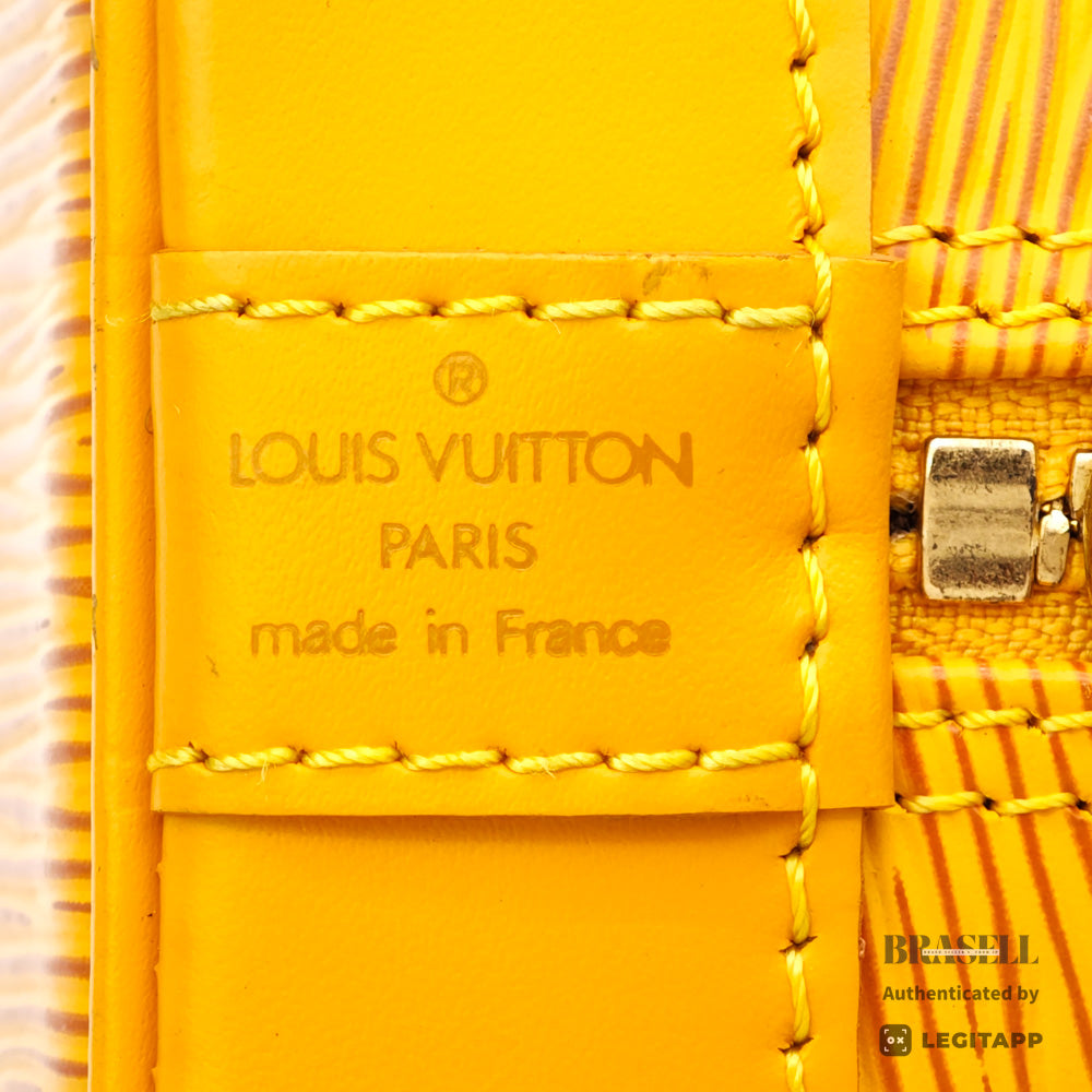 LOUIS VUITTON Alma Epi Leather Yellow Hand Bag M52149 【ImportFeeFREE】