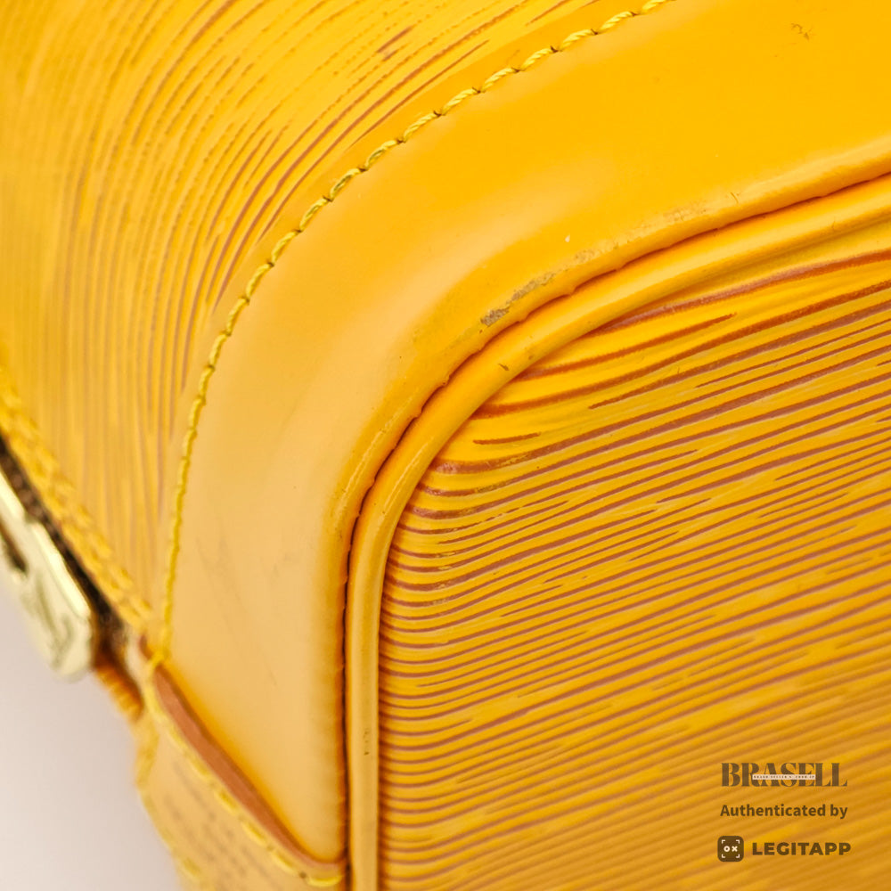 LOUIS VUITTON Alma Epi Leather Yellow Hand Bag M52149 【ImportFeeFREE】