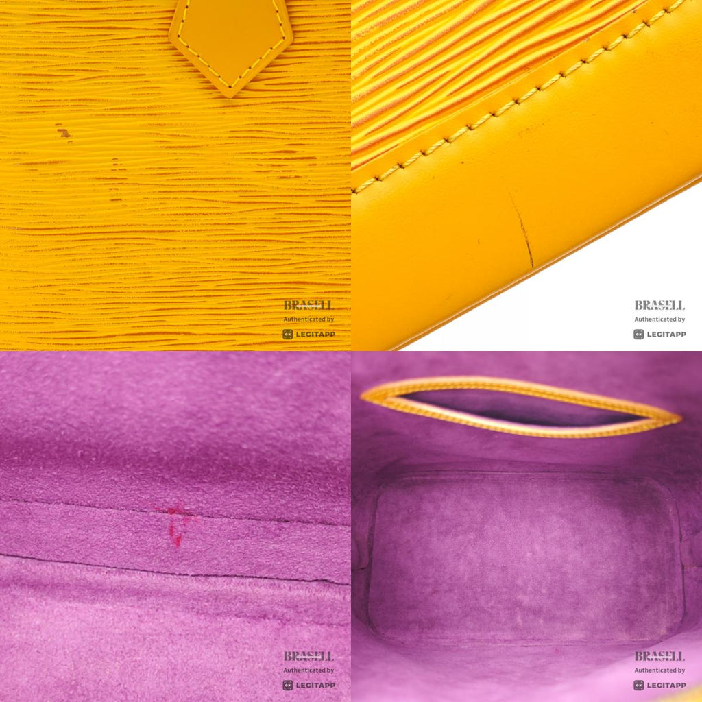 LOUIS VUITTON Alma Epi Leather Yellow Hand Bag M52149 【ImportFeeFREE】