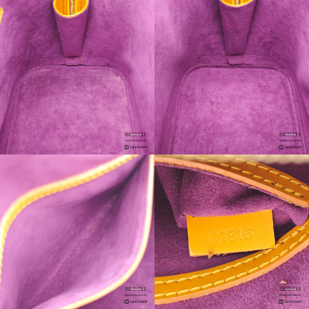 LOUIS VUITTON Alma Epi Leather Yellow Hand Bag M52149 【ImportFeeFREE】
