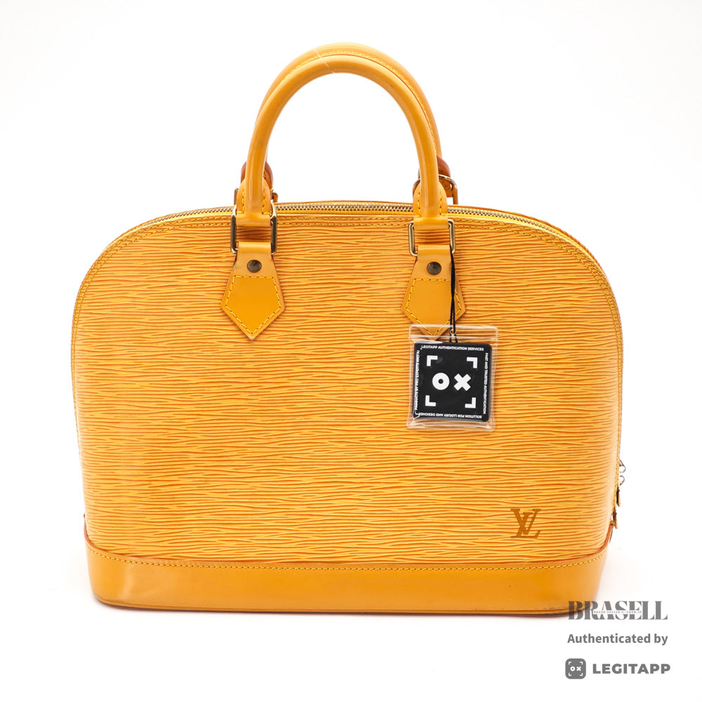 LOUIS VUITTON Alma Epi Leather Yellow Hand Bag M52149 【ImportFeeFREE】