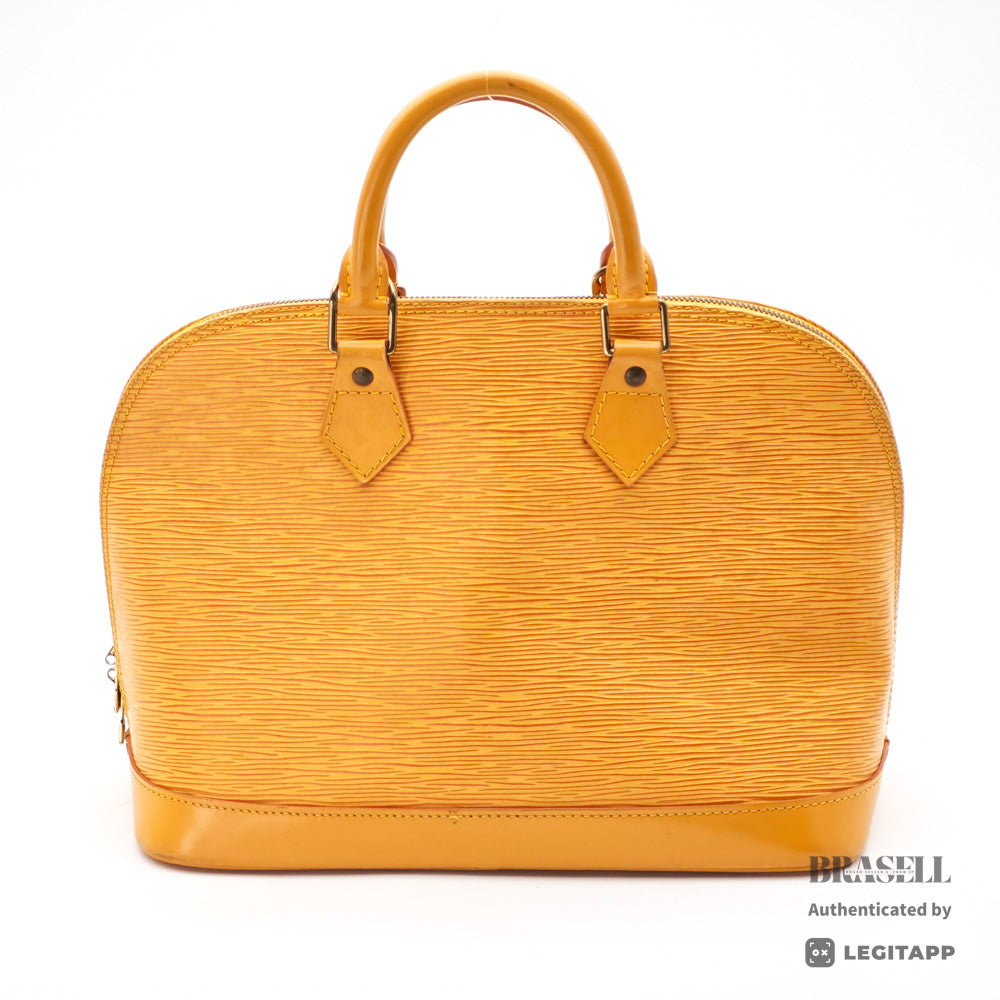 LOUIS VUITTON Alma Epi Leather Yellow Hand Bag M52149 【ImportFeeFREE】