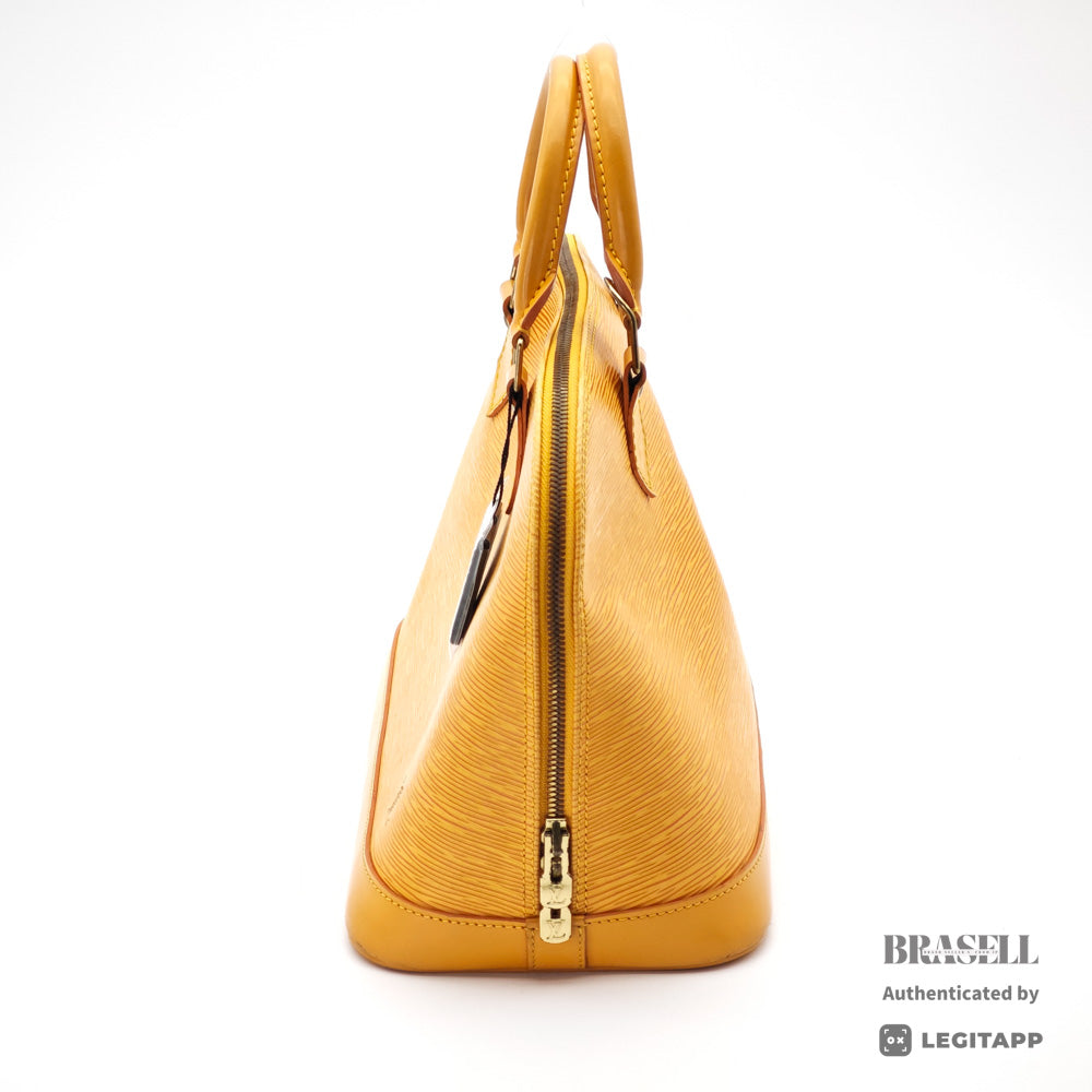 LOUIS VUITTON Alma Epi Leather Yellow Hand Bag M52149 【ImportFeeFREE】