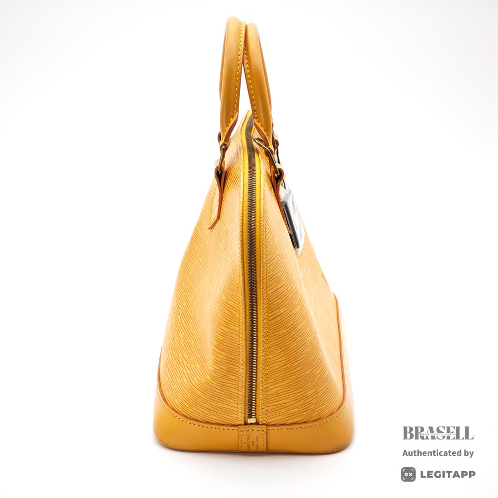 LOUIS VUITTON Alma Epi Leather Yellow Hand Bag M52149 【ImportFeeFREE】