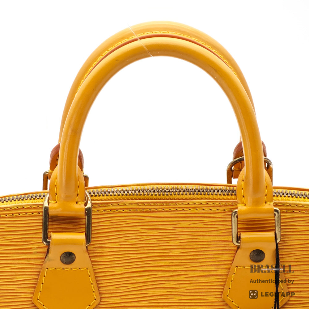 LOUIS VUITTON Alma Epi Leather Yellow Hand Bag M52149 【ImportFeeFREE】