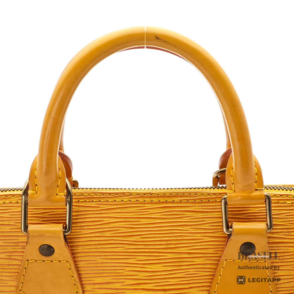 LOUIS VUITTON Alma Epi Leather Yellow Hand Bag M52149 【ImportFeeFREE】