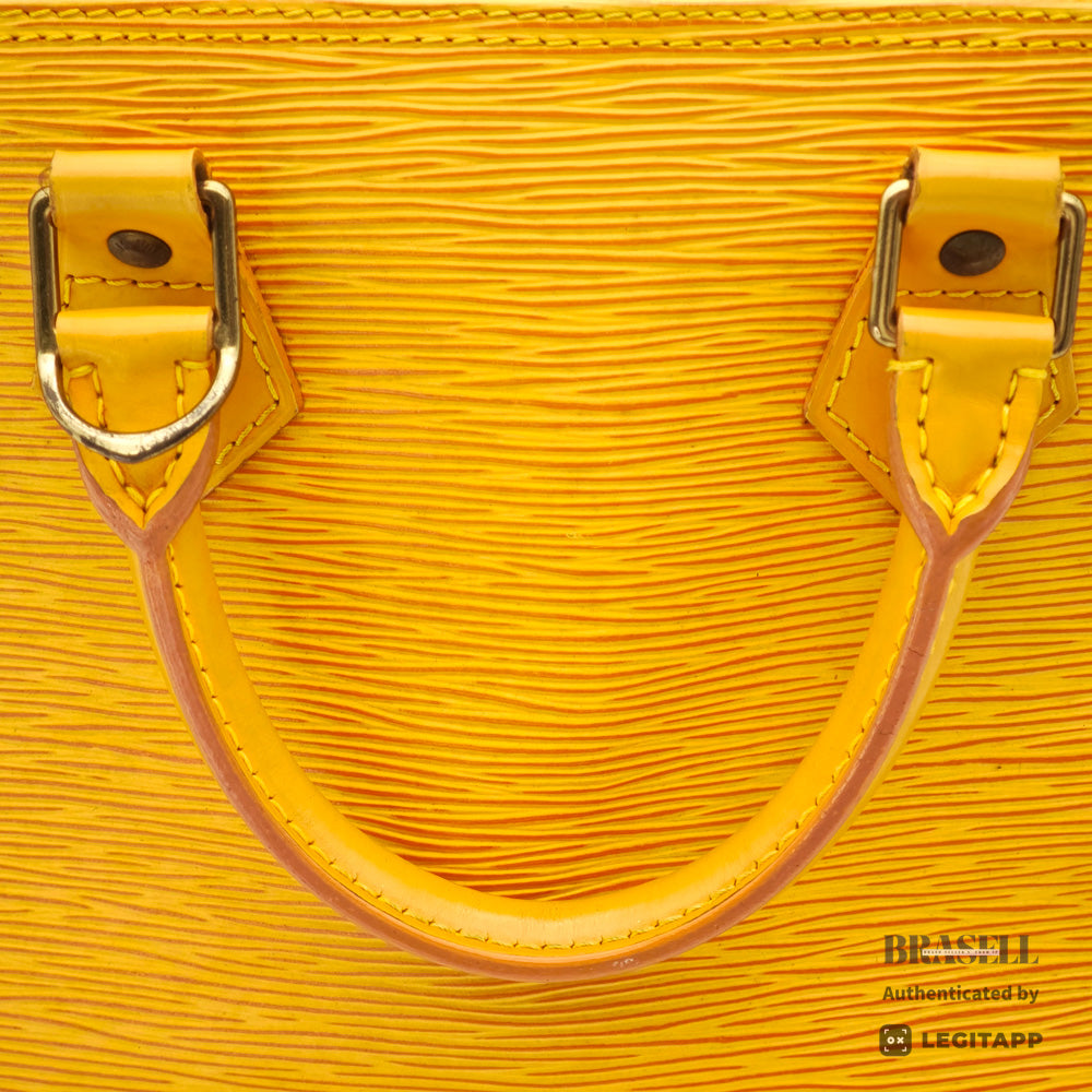 LOUIS VUITTON Alma Epi Leather Yellow Hand Bag M52149 【ImportFeeFREE】
