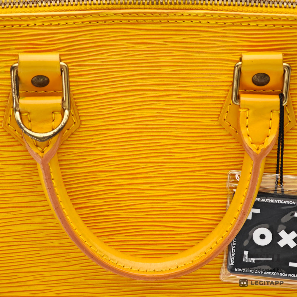 LOUIS VUITTON Alma Epi Leather Yellow Hand Bag M52149 【ImportFeeFREE】