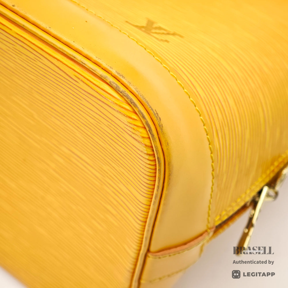 LOUIS VUITTON Alma Epi Leather Yellow Hand Bag M52149 【ImportFeeFREE】