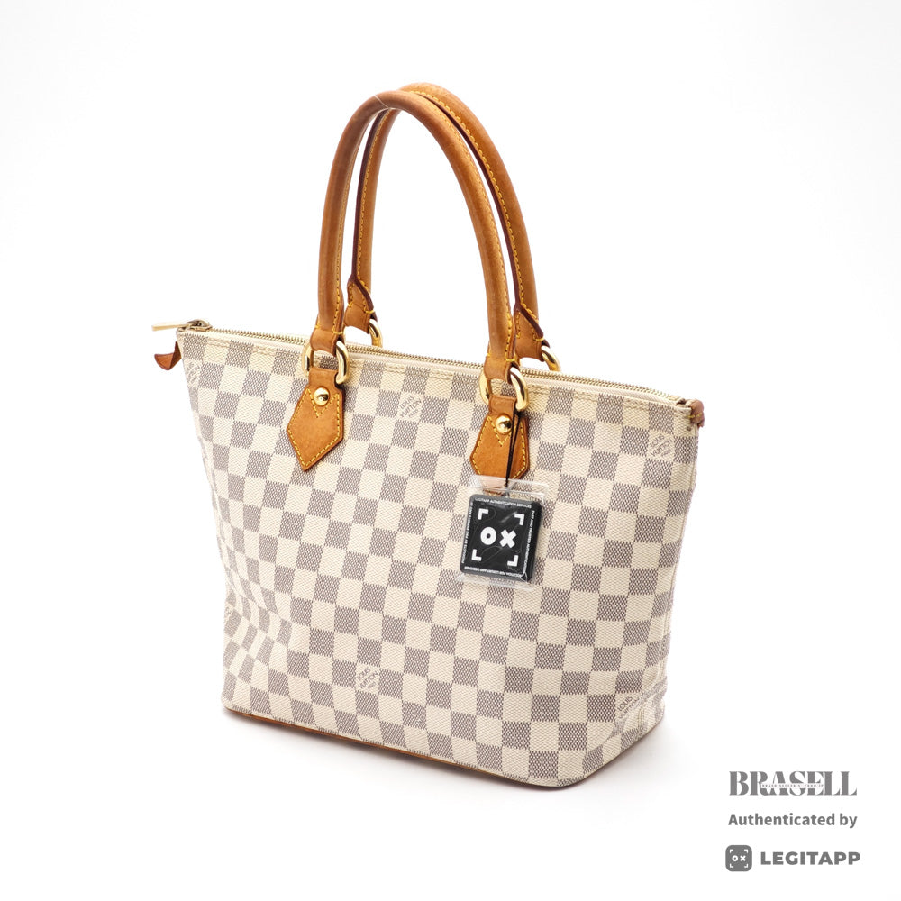 LOUIS VUITTON Saleya PM Damier Azur Canvas White Tote Bag 【ImportFeeFREE】