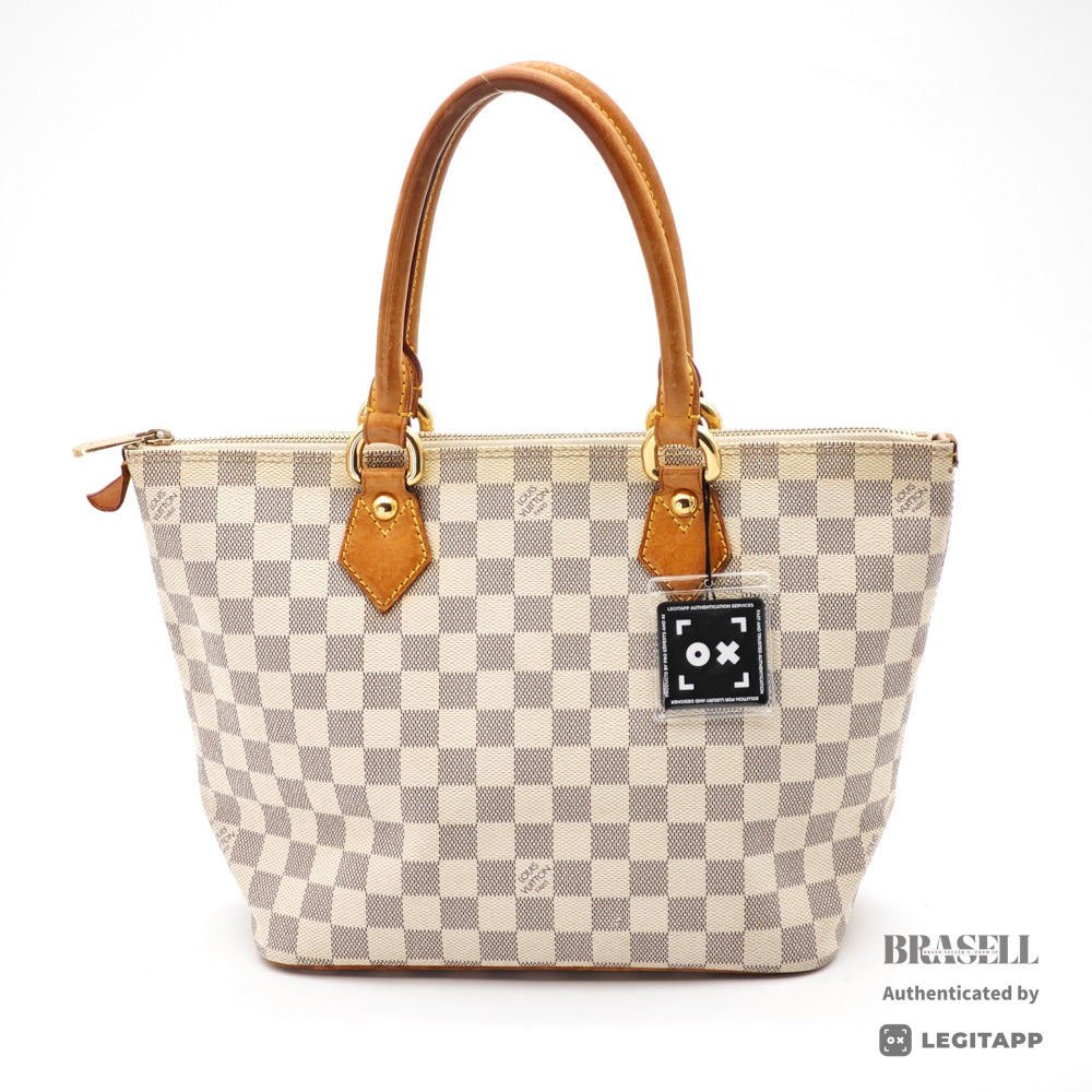 LOUIS VUITTON Saleya PM Damier Azur Canvas White Tote Bag 【ImportFeeFREE】