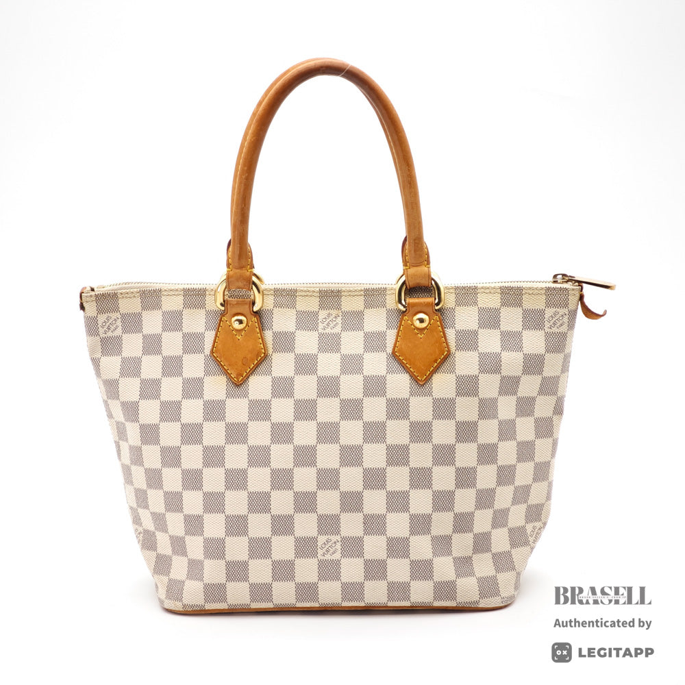 LOUIS VUITTON Saleya PM Damier Azur Canvas White Tote Bag 【ImportFeeFREE】