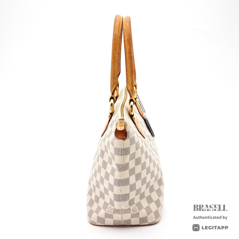 LOUIS VUITTON Saleya PM Damier Azur Canvas White Tote Bag 【ImportFeeFREE】