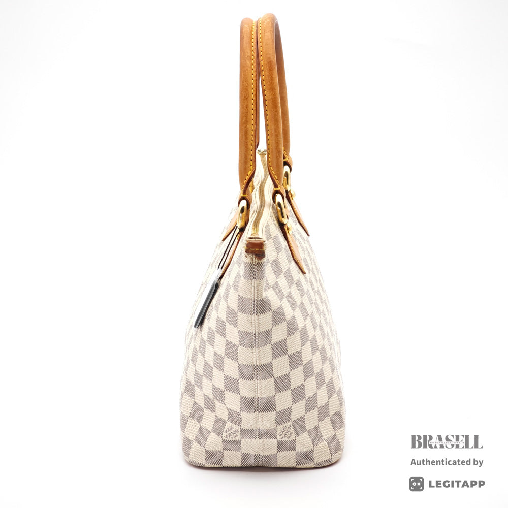 LOUIS VUITTON Saleya PM Damier Azur Canvas White Tote Bag 【ImportFeeFREE】