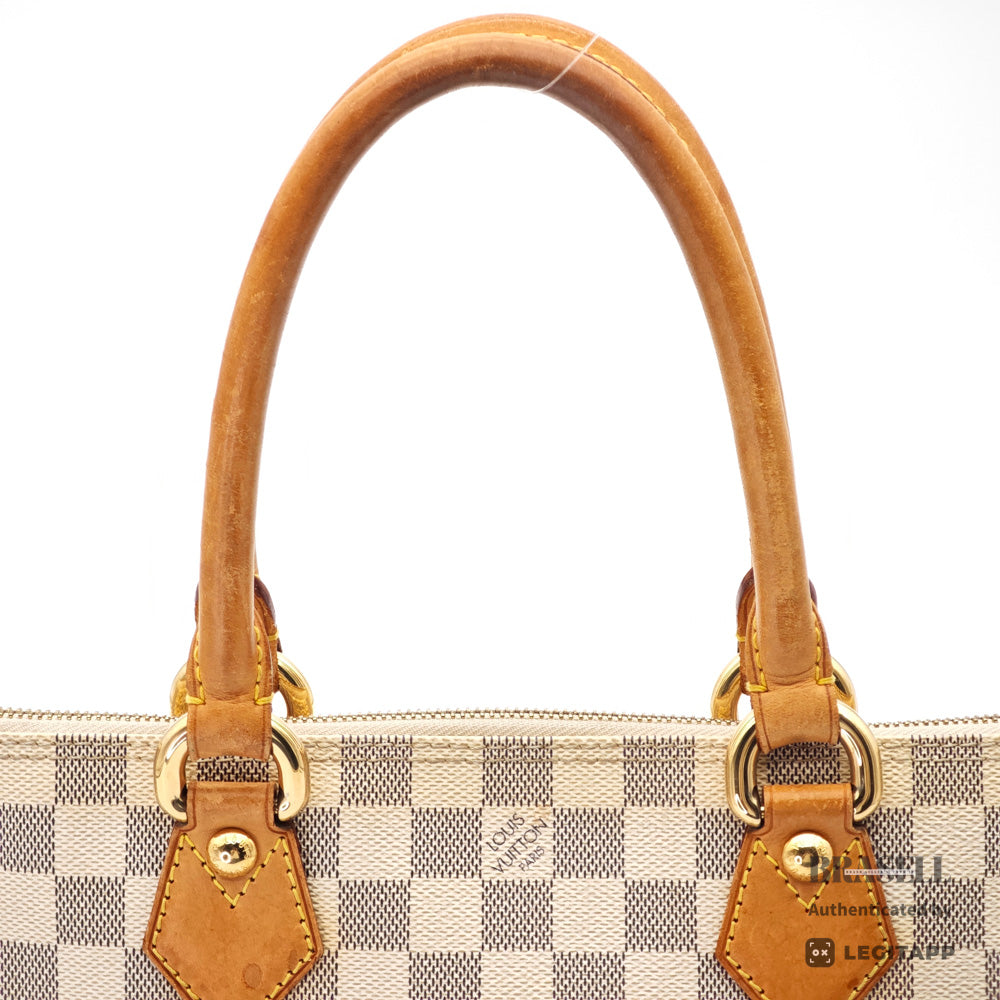 LOUIS VUITTON Saleya PM Damier Azur Canvas White Tote Bag 【ImportFeeFREE】