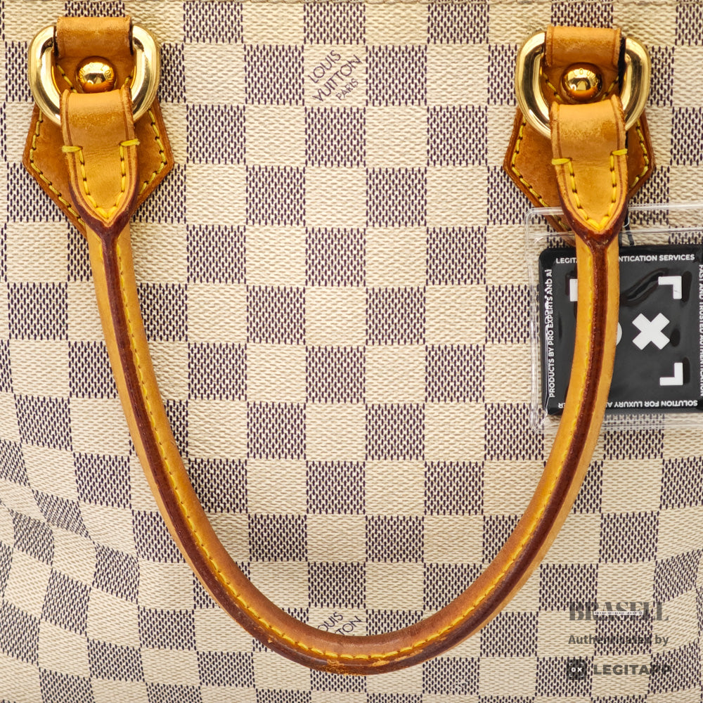 LOUIS VUITTON Saleya PM Damier Azur Canvas White Tote Bag 【ImportFeeFREE】