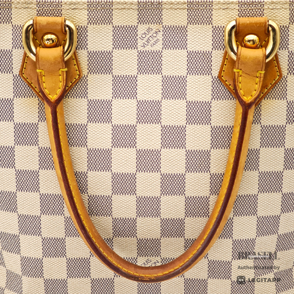 LOUIS VUITTON Saleya PM Damier Azur Canvas White Tote Bag 【ImportFeeFREE】