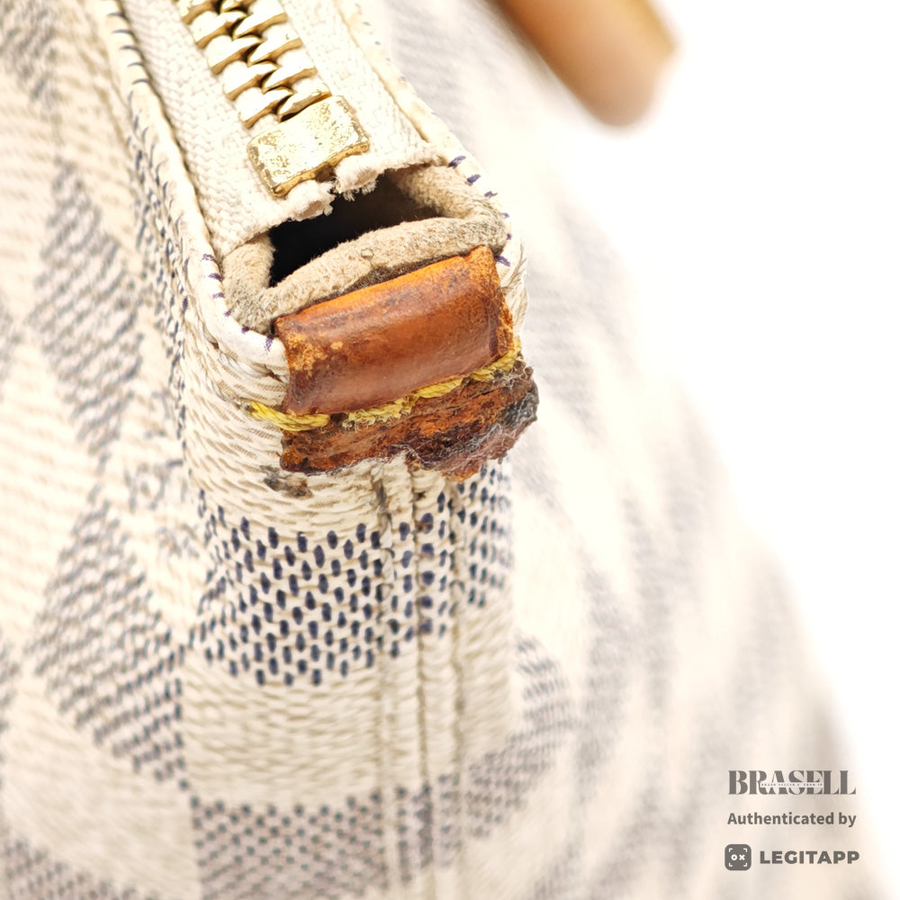 LOUIS VUITTON Saleya PM Damier Azur Canvas White Tote Bag 【ImportFeeFREE】