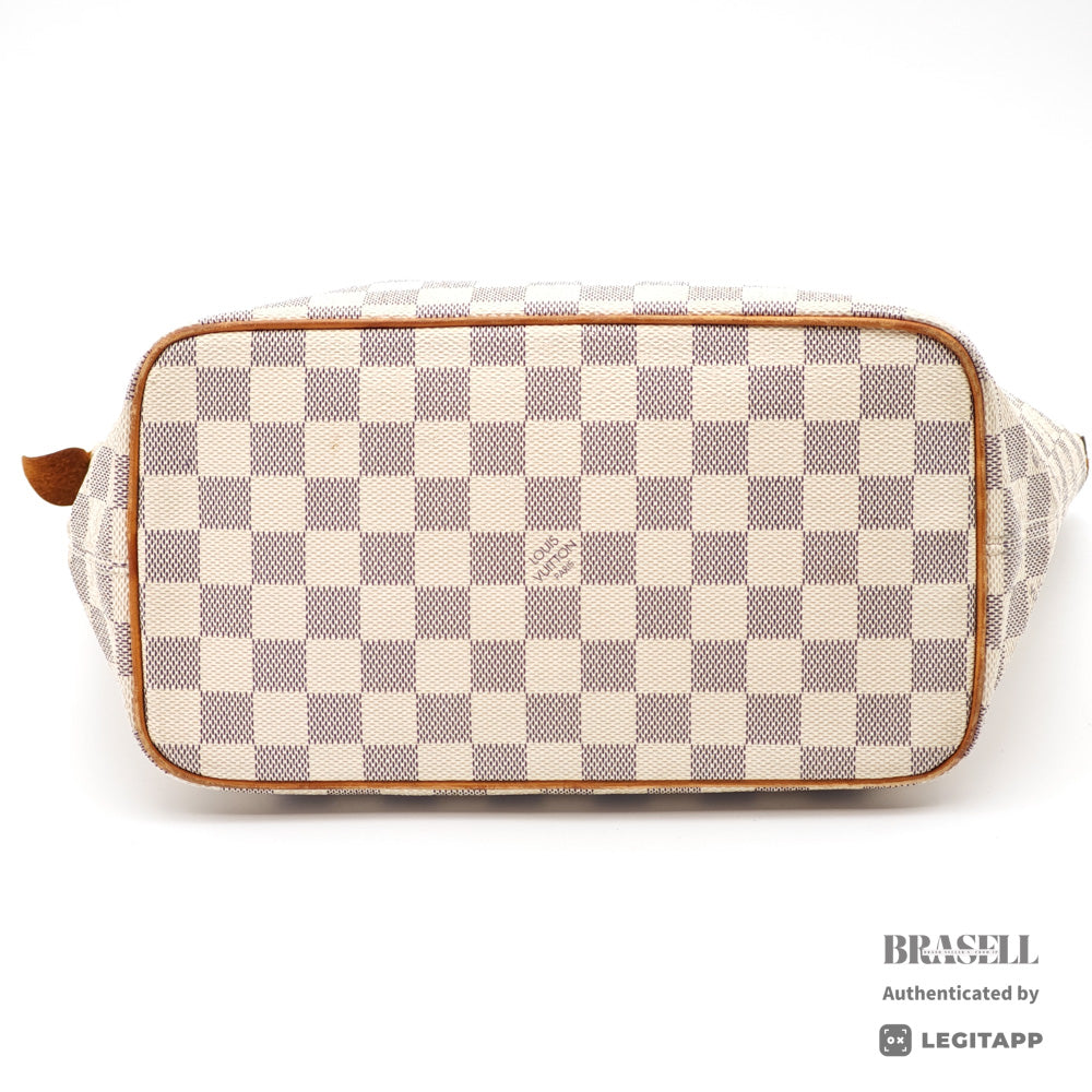 LOUIS VUITTON Saleya PM Damier Azur Canvas White Tote Bag 【ImportFeeFREE】