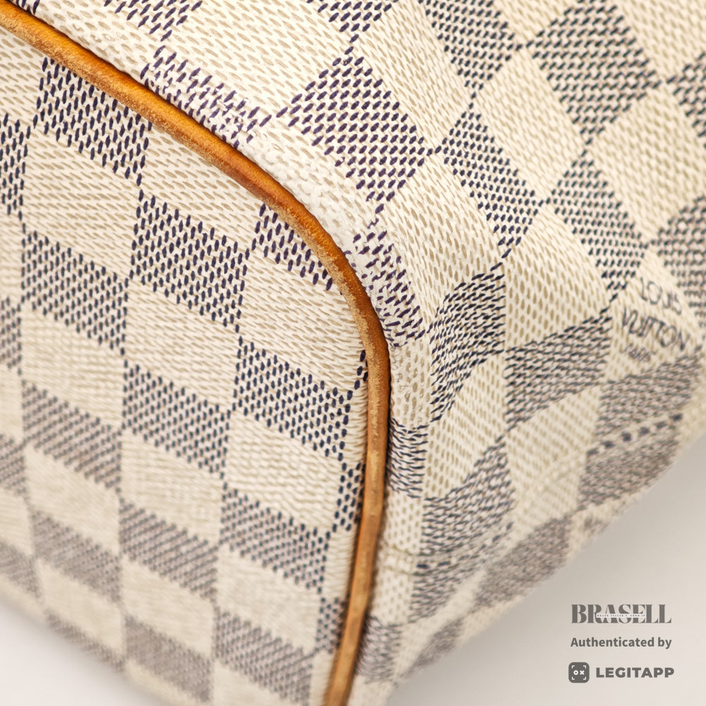 LOUIS VUITTON Saleya PM Damier Azur Canvas White Tote Bag 【ImportFeeFREE】