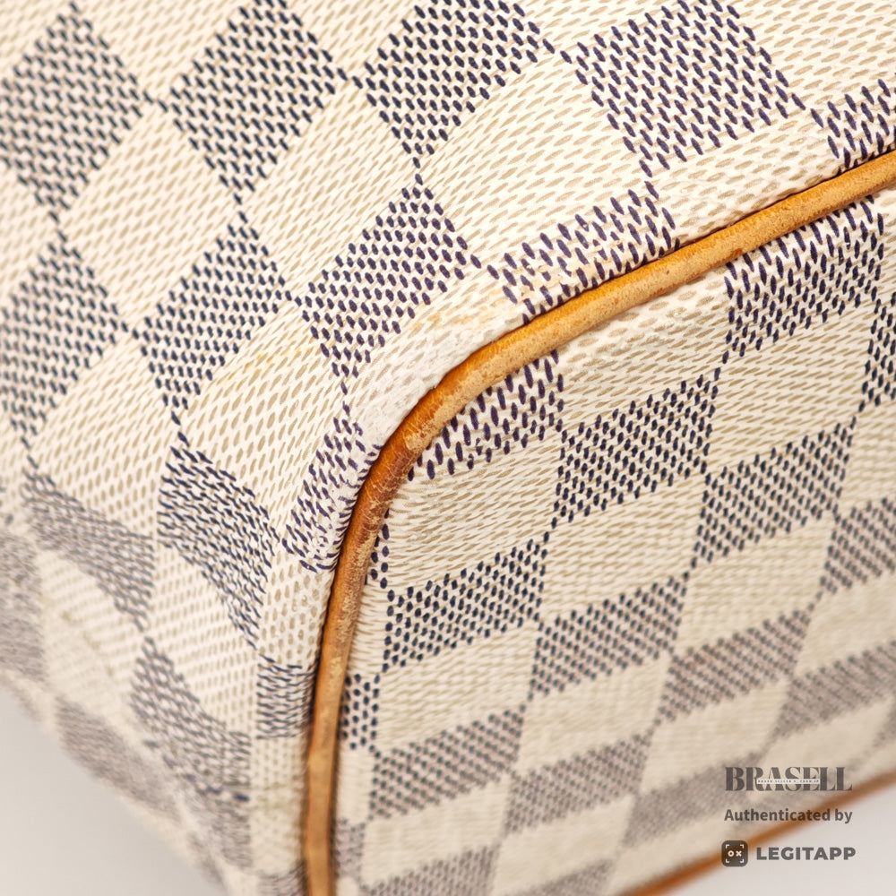 LOUIS VUITTON Saleya PM Damier Azur Canvas White Tote Bag 【ImportFeeFREE】